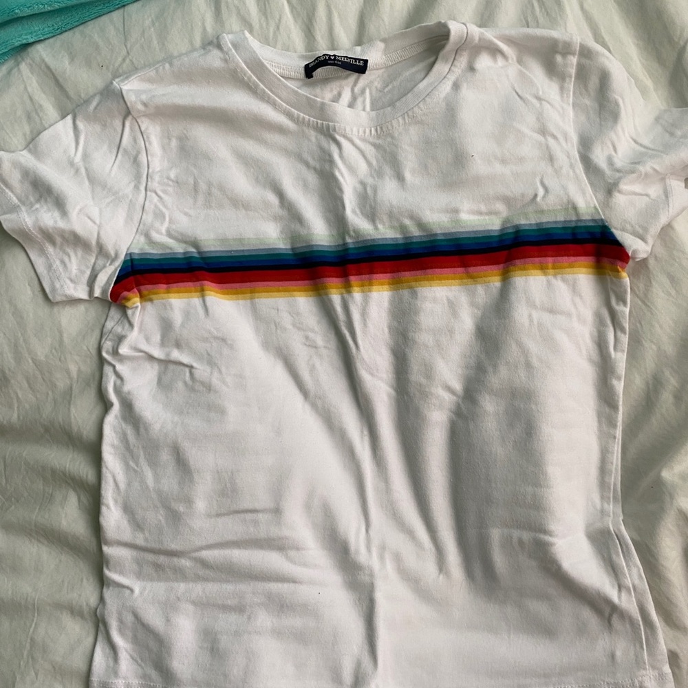 brandy melville rainbow stripe crop top